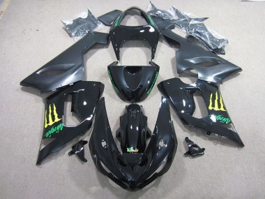 Abs 2005-2006 Black Green Ninja Kawasaki ZX6R Motorcycle Fairing Kits
