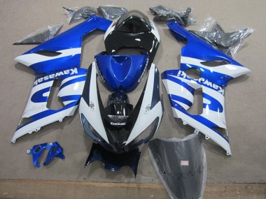 Abs 2005-2006 Blue White Kawasaki ZX6R Replacement Motorcycle Fairings