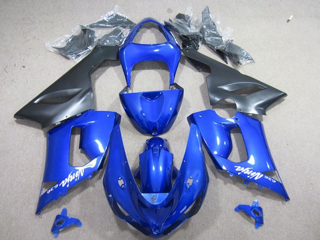 2005-2006 Blue White Ninja 636 Kawasaki ZX6R Motorcyle Fairings