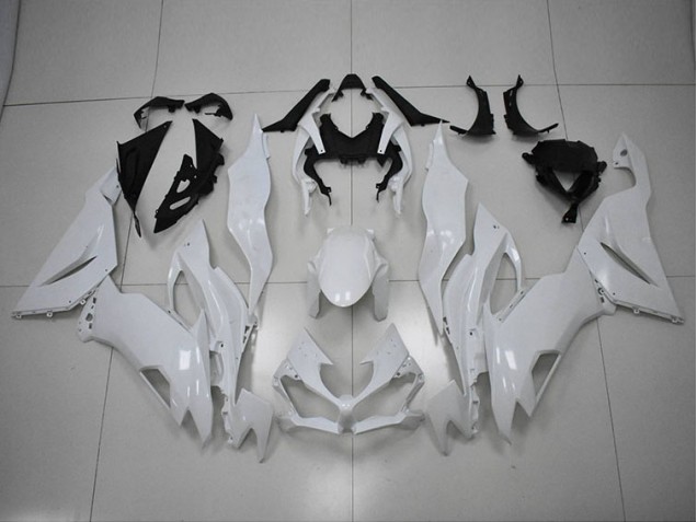 Abs 2019-2023 White Kawasaki ZX6R Motorcycle Replacement Fairings