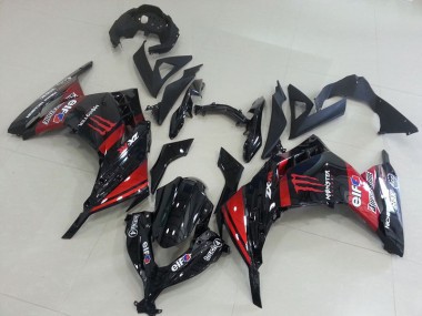 Abs 2013-2016 Black Red Monster Kawasaki ZX300R Motorcylce Fairings