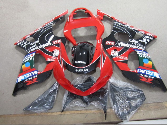 2000-2002 Red Black Denso Suzuki GSXR1000 Motorcyle Fairings