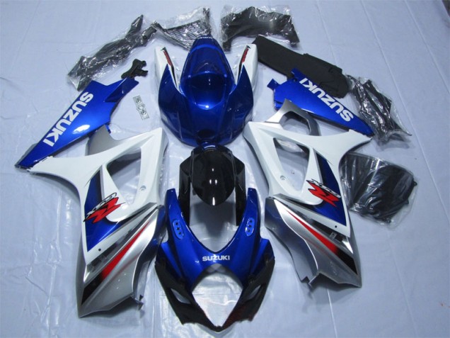 2007-2008 Blue White Suzuki GSXR1000 Bike Fairings 2007-2008 Blue White Suzuki GSXR1000 Bike Fairings