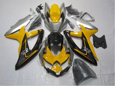 Abs 2007-2008 Yellow Black Suzuki GSXR1000 Replacement Motorcycle Fairings