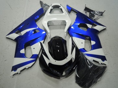 Abs 2001-2003 White Blue Suzuki GSXR600 Motorcycle Fairing Kit