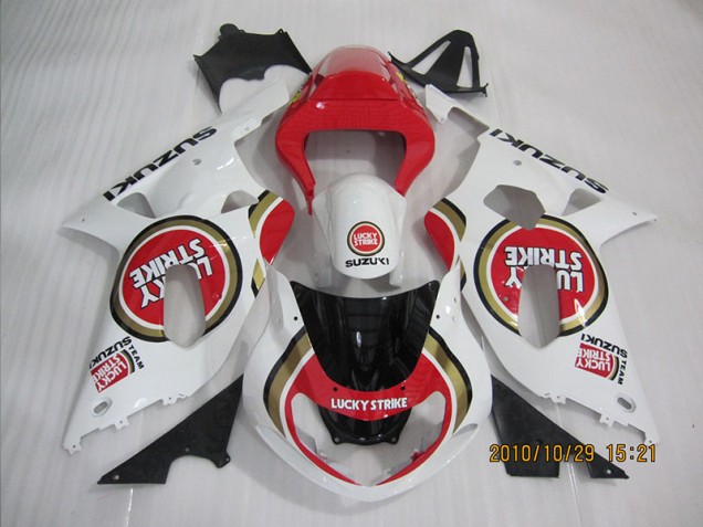 2001-2003 Red White Lucky Strike Suzuki GSXR600 Bike Fairing 2001-2003 Red White Lucky Strike Suzuki GSXR600 Bike Fairing