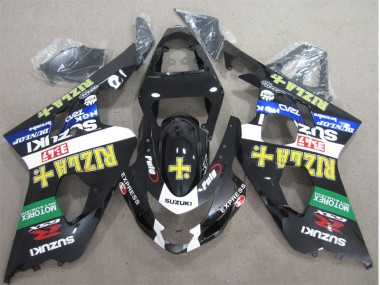 2004-2005 Black Yellow Rizla Suzuki GSXR600 Moto Fairings
