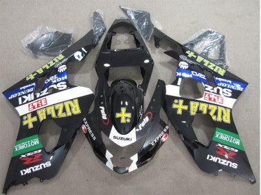 Abs 2004-2005 Black Yellow Rizla Suzuki GSXR600 Moto Fairings