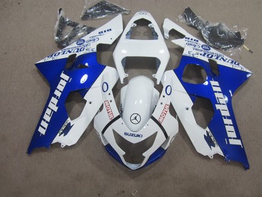 2004-2005 White Blue Motul Suzuki GSXR600 Motorbike Fairing