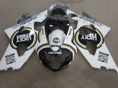 2004-2005 Black White Lucky Strike Motul Suzuki GSXR600 Motorcycle Fairings Kits