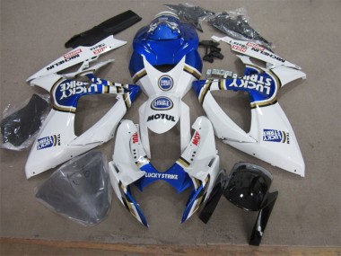 Abs 2006-2007 White Blue Lucky Strike Motul Suzuki GSXR600 Motorcycle Fairing