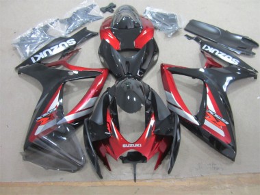 Abs 2006-2007 Black Red Suzuki GSXR600 Motorcycle Fairing Kits