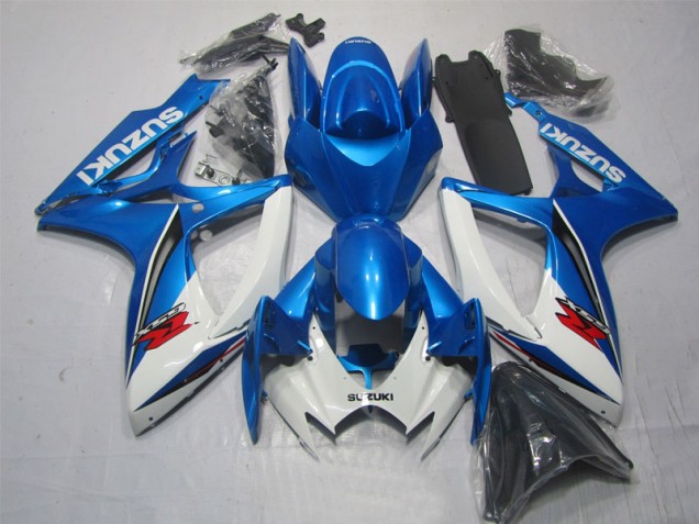 Abs 2006-2007 Blue White Suzuki GSXR600 Motorbike Fairing Kits
