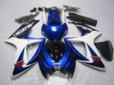 Abs 2006-2007 Blue White Suzuki GSXR600 Motorcycle Fairings Kits