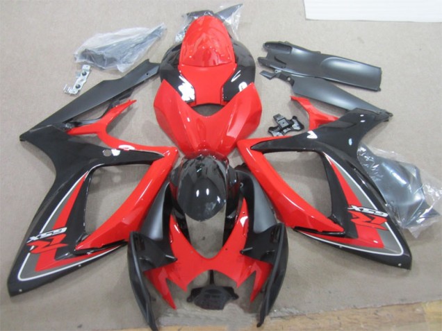 2006-2007 Black Red Suzuki GSXR600 Motorcylce Fairings