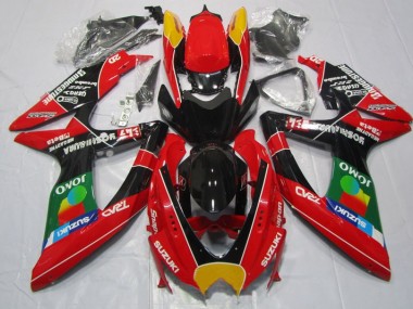 2008-2010 Red Black Jomo Suzuki GSXR600 Motorbike Fairing Kits