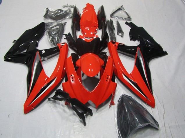 Abs 2008-2010 Red Black Suzuki GSXR600 Moto Fairings