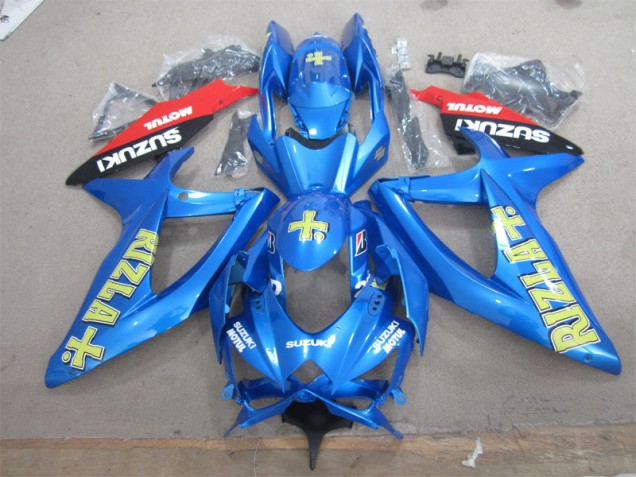 2008-2010 Blue Yellow Rizla White Motul Suzuki GSXR600 Motorcycle Fairings