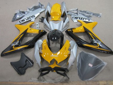 Abs 2008-2010 Yellow White Black Suzuki GSXR600 Motorcycle Fairing Kits
