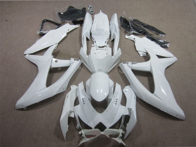 Abs 2008-2010 White Suzuki GSXR600 Motorcycle Fairing Kit