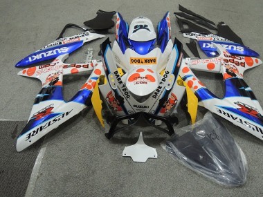 Abs 2008-2010 White Blue Dark Dog Suzuki GSXR600 Bike Fairings