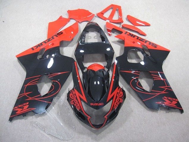 2004-2005 Red Black Suzuki GSXR750 Motorcycle Fairings