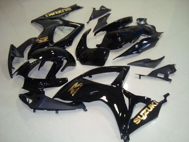 2006-2007 Black Gold Decal Suzuki GSXR750 Motorcyle Fairings