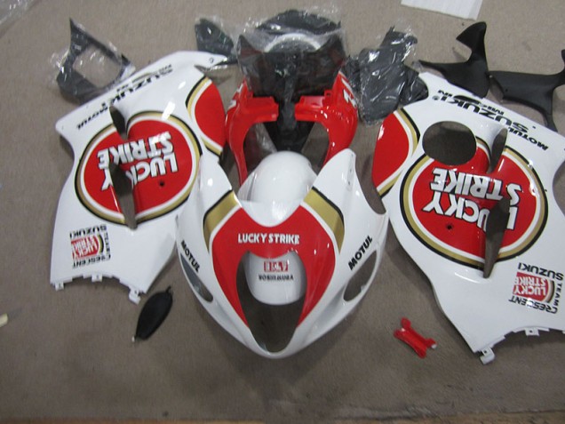 Abs 1996-2007 White Lucky Strike Motul Suzuki GSXR1300 Hayabusa Motorcycle Fairings Kit