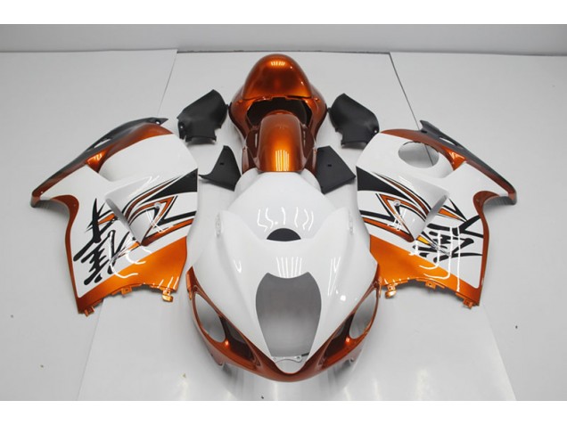 Abs 1996-2007 White Orange Suzuki GSXR1300 Hayabusa Motorcycle Bodywork