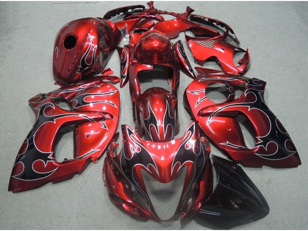 2008-2019 Red Black Flame Suzuki GSXR1300 Hayabusa Motorcyle Fairings 2008-2019 Red Black Flame Suzuki GSXR1300 Hayabusa Motorcyle Fairings