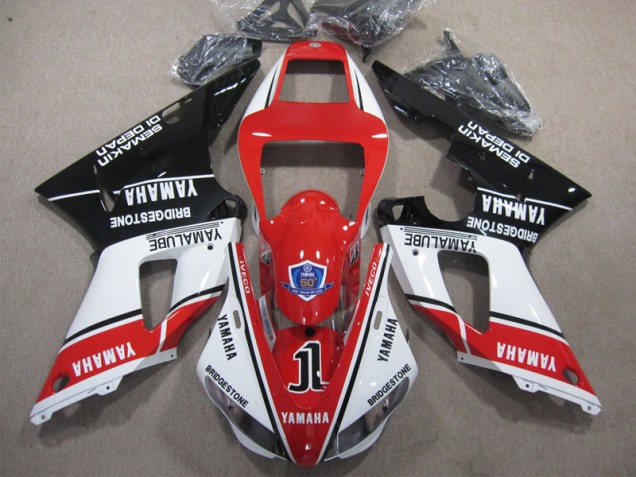 1998-1999 Red White Black 50 Yamaha YZF R1 Replacement Motorcycle Fairings 1998-1999 Red White Black 50 Yamaha YZF R1 Replacement Motorcycle Fairings