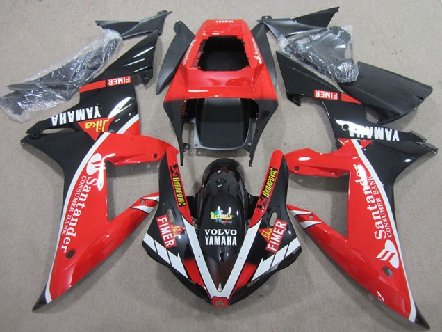 2004-2006 Red Black White Santander Yamaha YZF R1 Motorbike Fairings 2004-2006 Red Black White Santander Yamaha YZF R1 Motorbike Fairings