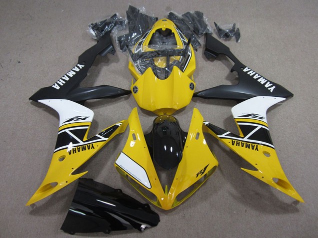 2004-2006 Yellow White Black Yamaha YZF R1 Replacement Motorcycle Fairings 2004-2006 Yellow White Black Yamaha YZF R1 Replacement Motorcycle Fairings