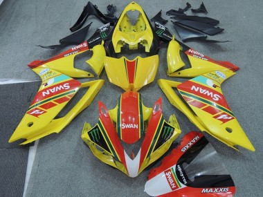 Abs 2007-2008 Yellow Red Swan Yamaha YZF R1 Moto Fairings