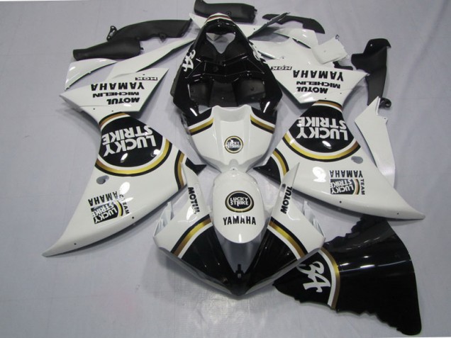 2009-2011 Black White Lucky Strike Yamaha YZF R1 Motorcycle Fairings Kits 2009-2011 Black White Lucky Strike Yamaha YZF R1 Motorcycle Fairings Kits