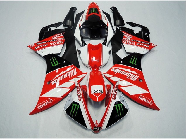 Abs 2012-2014 Red White Rocol Yamaha YZF R1 Replacement Motorcycle Fairings