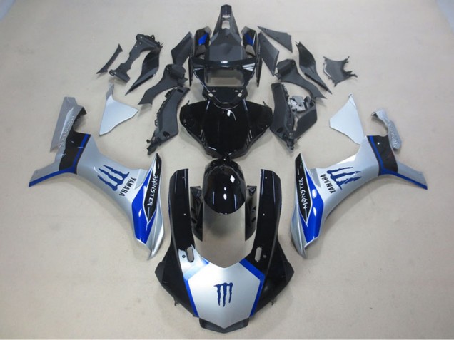 2015-2019 Silver Black Blue Monster Yamaha YZF R1 Motorcycle Fairing Kits 2015-2019 Silver Black Blue Monster Yamaha YZF R1 Motorcycle Fairing Kits