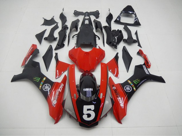 Abs 2015-2019 Black Red 5 Yamaha YZF R1 Motorcycle Fairing Kit