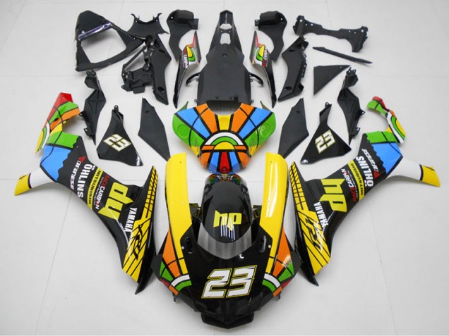 Abs 2015-2019 Yellow Black 23 Yamaha YZF R1 Motorcyle Fairings