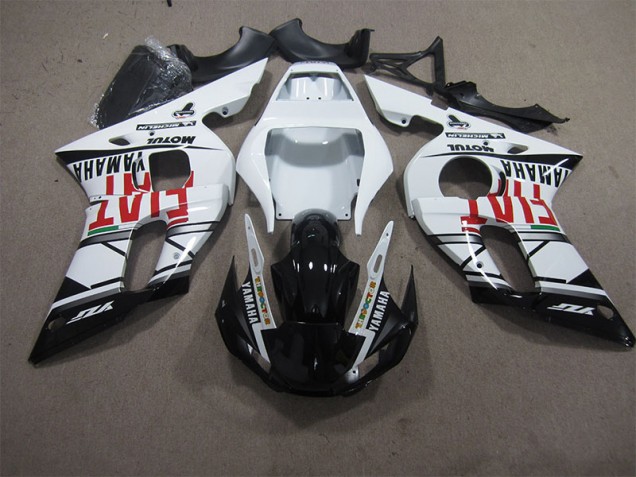 1998-2002 White Black Fiat Yamaha YZF R6 Motorbike Fairing Kits 1998-2002 White Black Fiat Yamaha YZF R6 Motorbike Fairing Kits