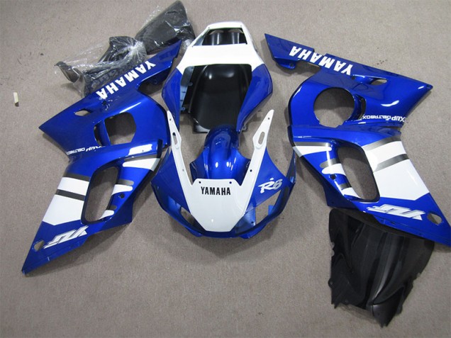 1998-2002 Blue White Yamaha YZF R6 Replacement Fairings 1998-2002 Blue White Yamaha YZF R6 Replacement Fairings