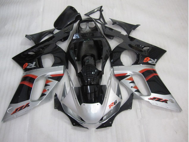 Abs 1998-2002 Black Silver Yamaha YZF R6 Motorcycle Fairing Kit