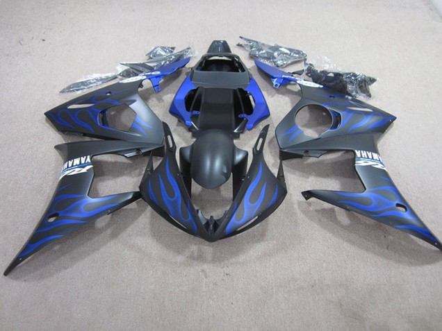 2003-2005 Black Blue Flame Yamaha YZF R6 Moto Fairings 2003-2005 Black Blue Flame Yamaha YZF R6 Moto Fairings