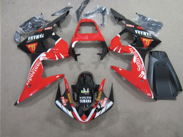 2003-2005 Red Black Santander Yamaha YZF R6 Motorcycle Replacement Fairings 2003-2005 Red Black Santander Yamaha YZF R6 Motorcycle Replacement Fairings