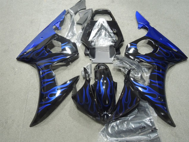 2003-2005 Black Blue Flame Yamaha YZF R6 Bike Fairings 2003-2005 Black Blue Flame Yamaha YZF R6 Bike Fairings