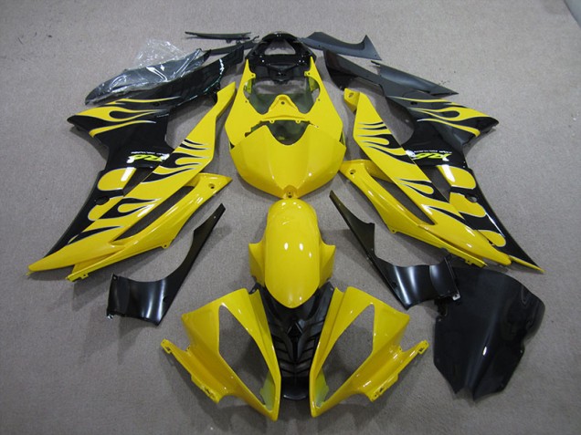 Abs 2008-2016 Yellow Black Flame Yamaha YZF R6 Motor Bike Fairings