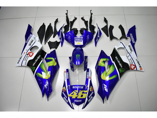 2017-2021 Monster Blue Movistar 46 Yamaha YZF R6 Motorcycle Bodywork